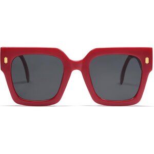Women's Luxury Large Vintage Oversized Square Eyes Protecting Red Sunglasses
